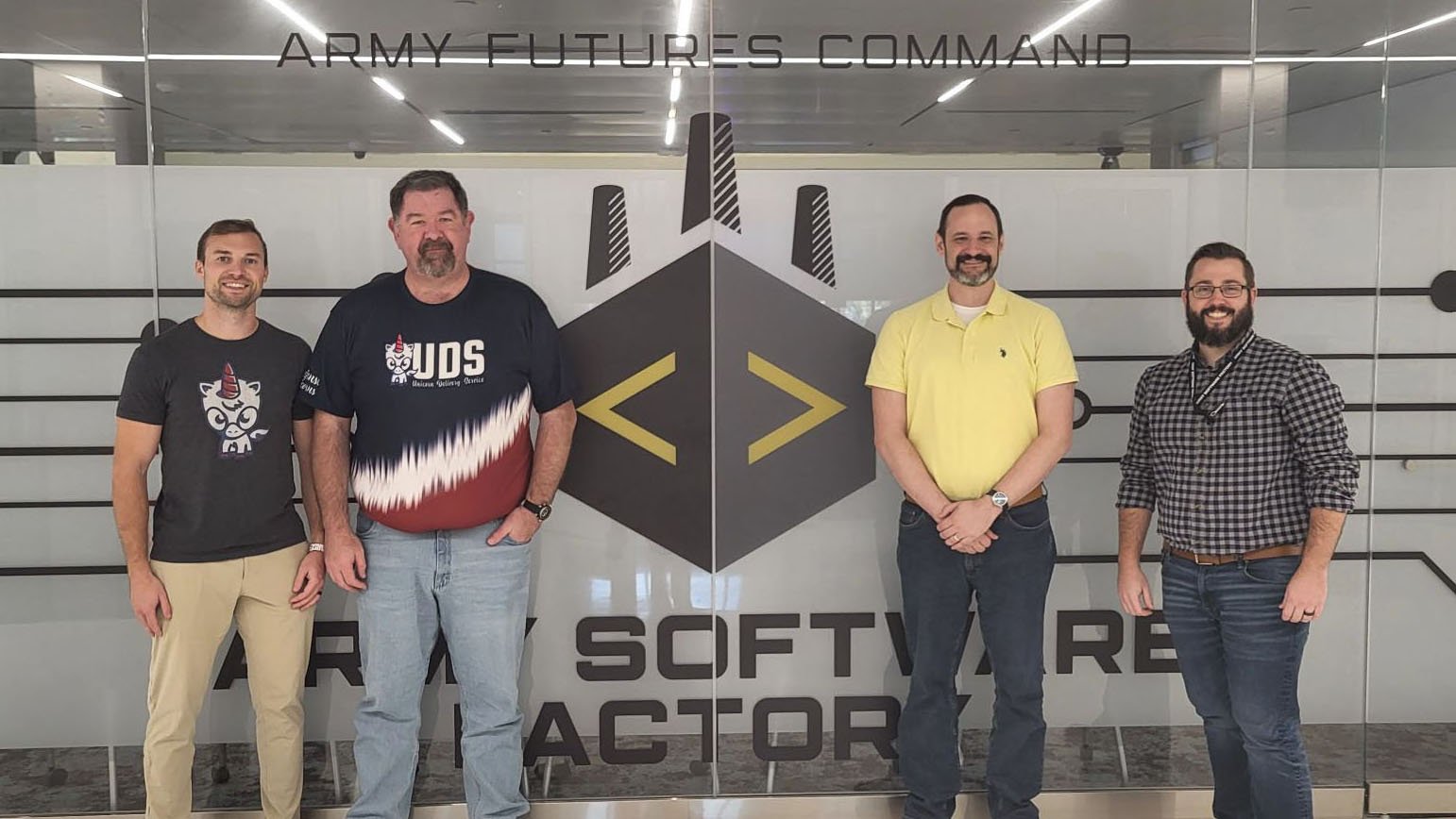 Visiting the Army Software Factory logo at Army Futures Command, to see DevSecOps and software modernization in action.